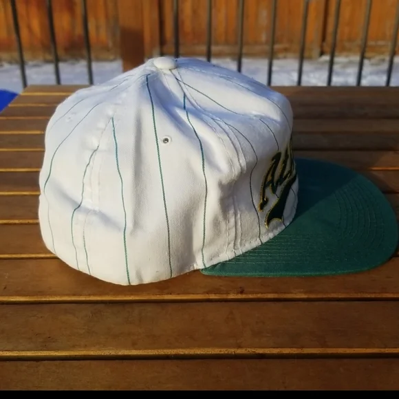 vtg Oakland A's Script Snapback Pin Stripe Starter Hat - CLEAN - Picture 4 of 11